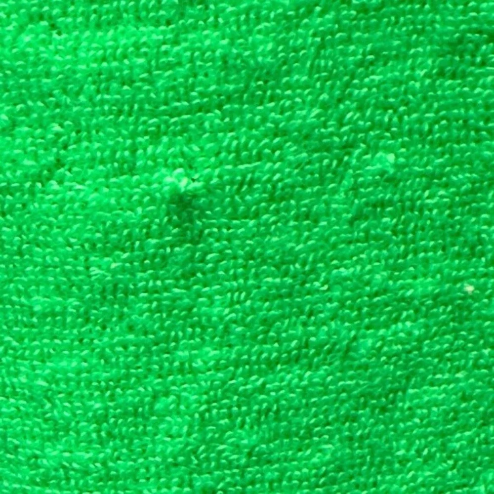 Vintage Hooded Terrycloth Beach Cover Long Sleeve Lime Green 3/4 Zip Size Large